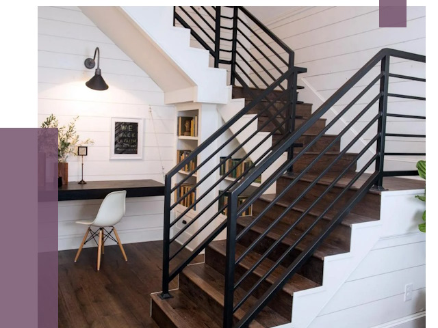 Перила для лестницы в доме в Бугульме от 7328 руб. — ПРОЛЁТ-Бгл