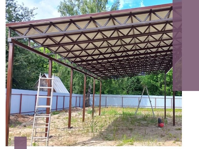 Односкатные навесы под ключ в Бугульме — изготовление и монтаж