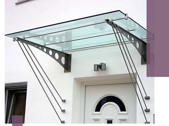 Козырьки над входом под ключ в Бугульме — изготовление и монтаж