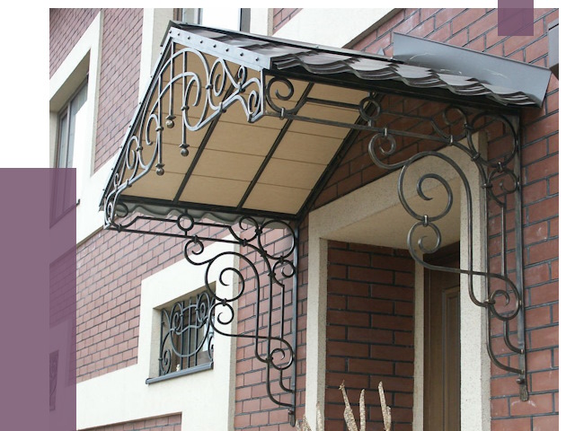 Двускатные козырьки в Бугульме под ключ от 12635 руб.