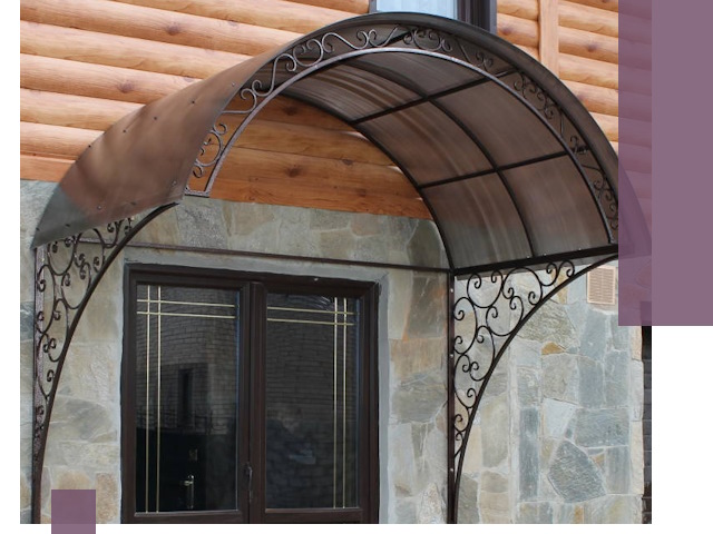 Арочные козырьки под ключ в Бугульме: изготовление и монтаж